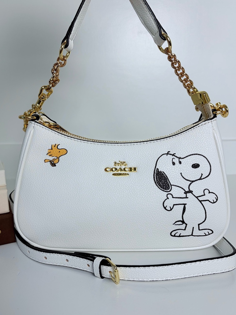 COACH x Peanuts Teri Shoulder Bag Snoopy White